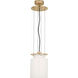 Ray Booth Elias LED 9 inch Antique-Burnished Brass Floating Pendant Ceiling Light in White Glass