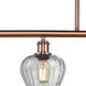 Ballston Fenton 4 Light 48 inch Antique Copper Island Light Ceiling Light in Clear Glass, Ballston