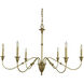 Hinsdale 6 Light 45 inch Brushed Brass Dining Chandelier Ceiling Light