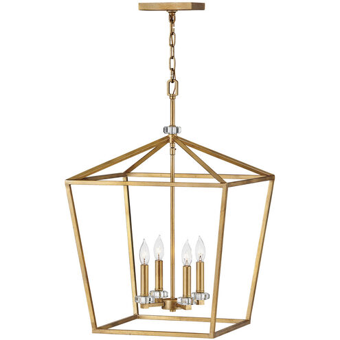 Stinson 4 Light 18 inch Distressed Brass Indoor Chandelier Ceiling Light