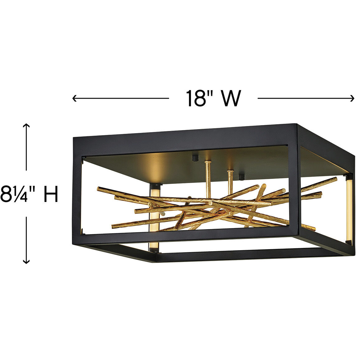 Styx LED 18 inch Black Foyer Light Ceiling Light, Flush Mount