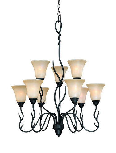 Dolan Designs Laurelwood 9 Light Chandelier in Olde World Iron 1222-34