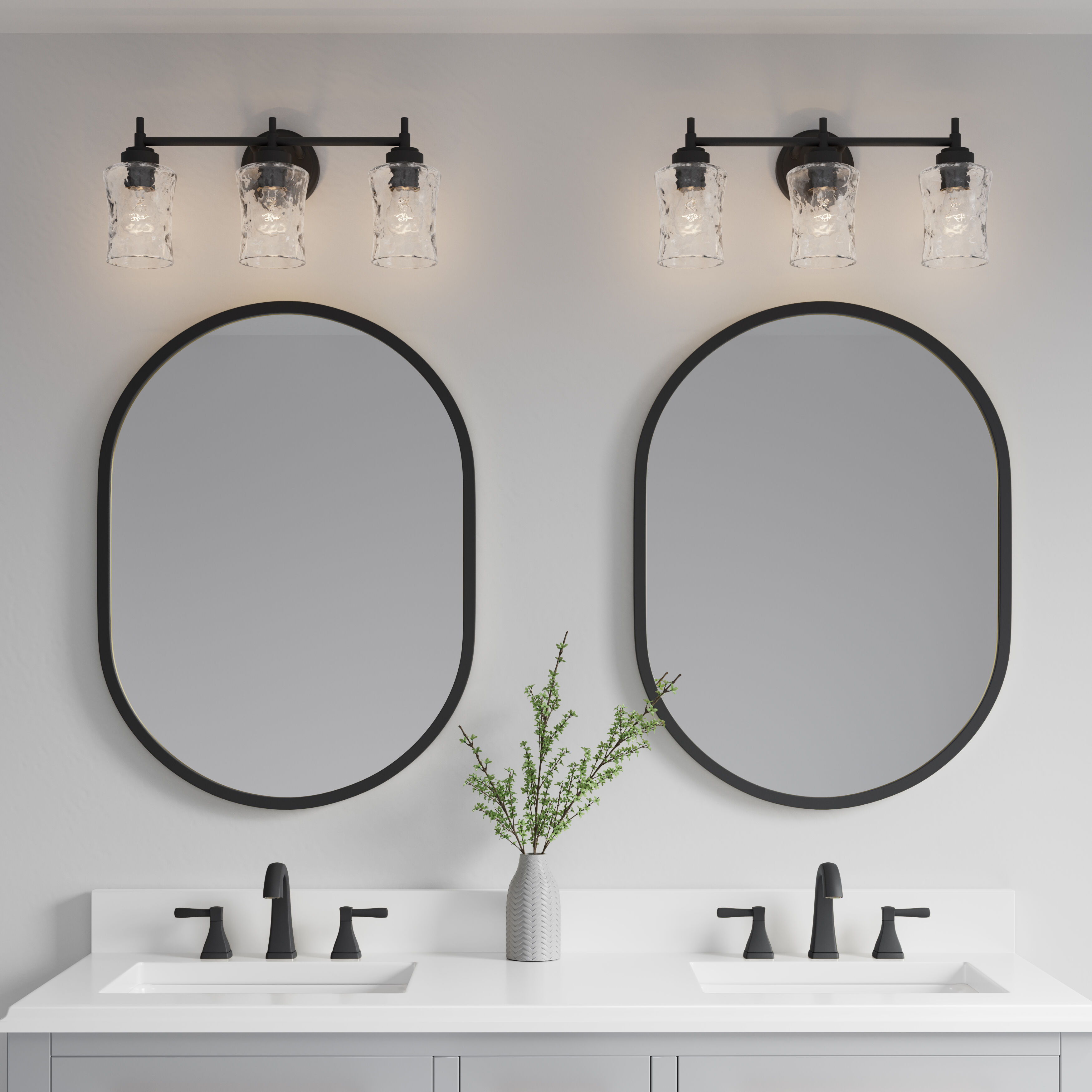 Clarvyn 3 Light 21 inch Matte Black Bathroom Vanity Light Wall Light