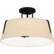 Leona 3 Light 16 inch Matte Black Semi-Flush Mount Ceiling Light