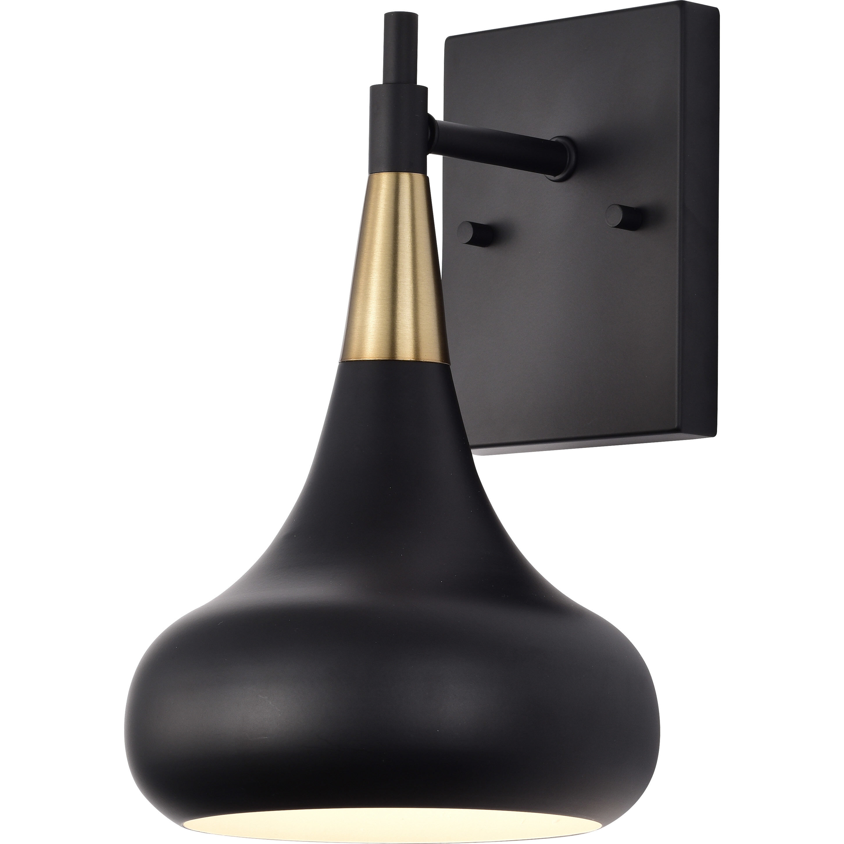 Phoenix 1 Light 7 inch Matte Black/Burnished Brass Bathroom Vanity Lights Wall Light