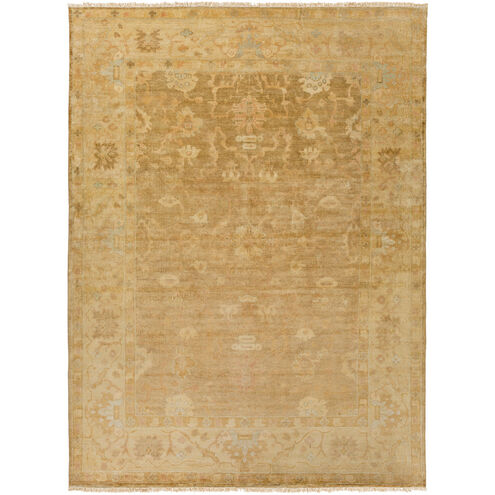 Antique 132 X 96 inch Tan, Khaki, Wheat, Camel, Light Gray Rug