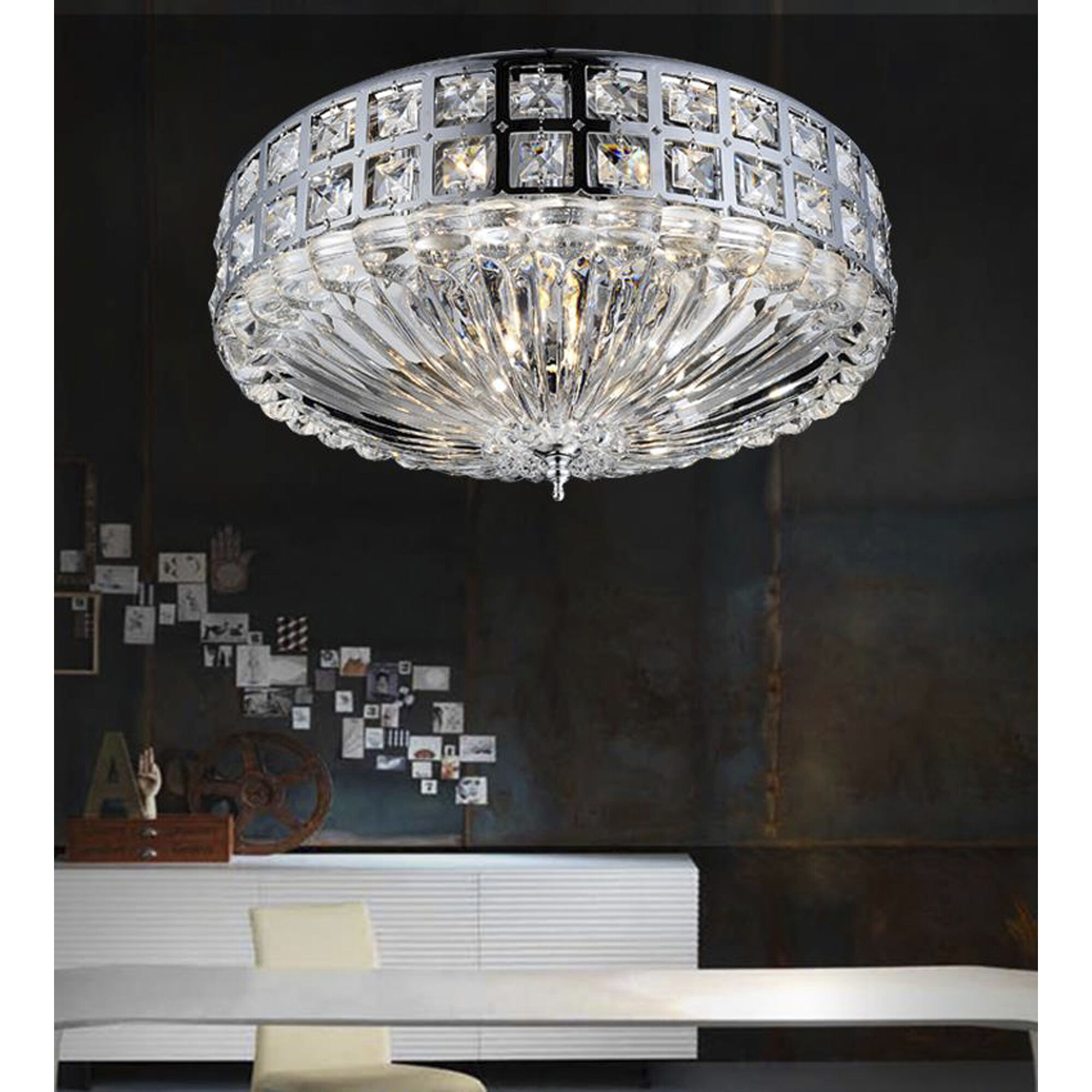 Bloome 6 Light 17 inch Chrome Bowl Flush Mount Ceiling Light