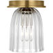 AERIN Asalea LED 4.5 inch Hand-Rubbed Antique Brass Solitaire Flush Mount Ceiling Light