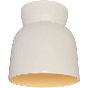 Radiance Collection 1 Light 7.5 inch Matte White with Champagne Gold Outdoor Flush Mount