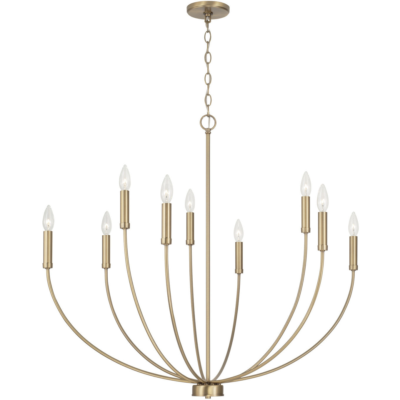Ansley 9 Light 35.25 inch Aged Brass Chandelier Ceiling Light