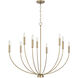 Ansley 9 Light 35.25 inch Aged Brass Chandelier Ceiling Light