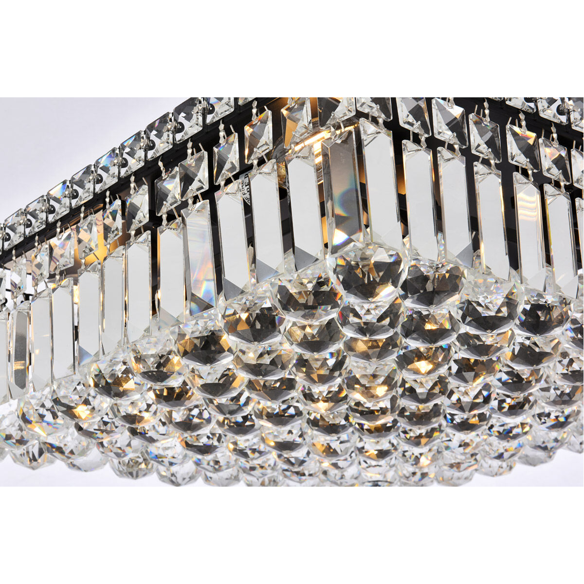 Maxime 6 Light 16 inch Black and Clear Flush Mount Ceiling Light in Royal Cut