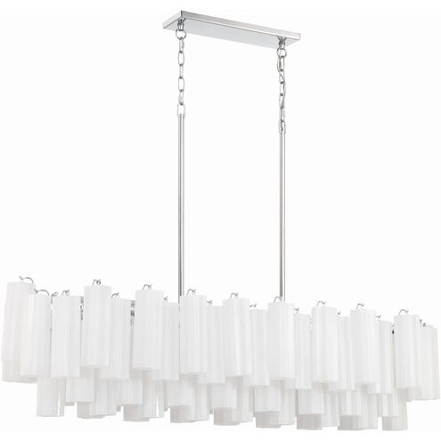 Addis 14 Light 51.75 inch Polished Chrome Chandelier Ceiling Light in Tronchi Glass White