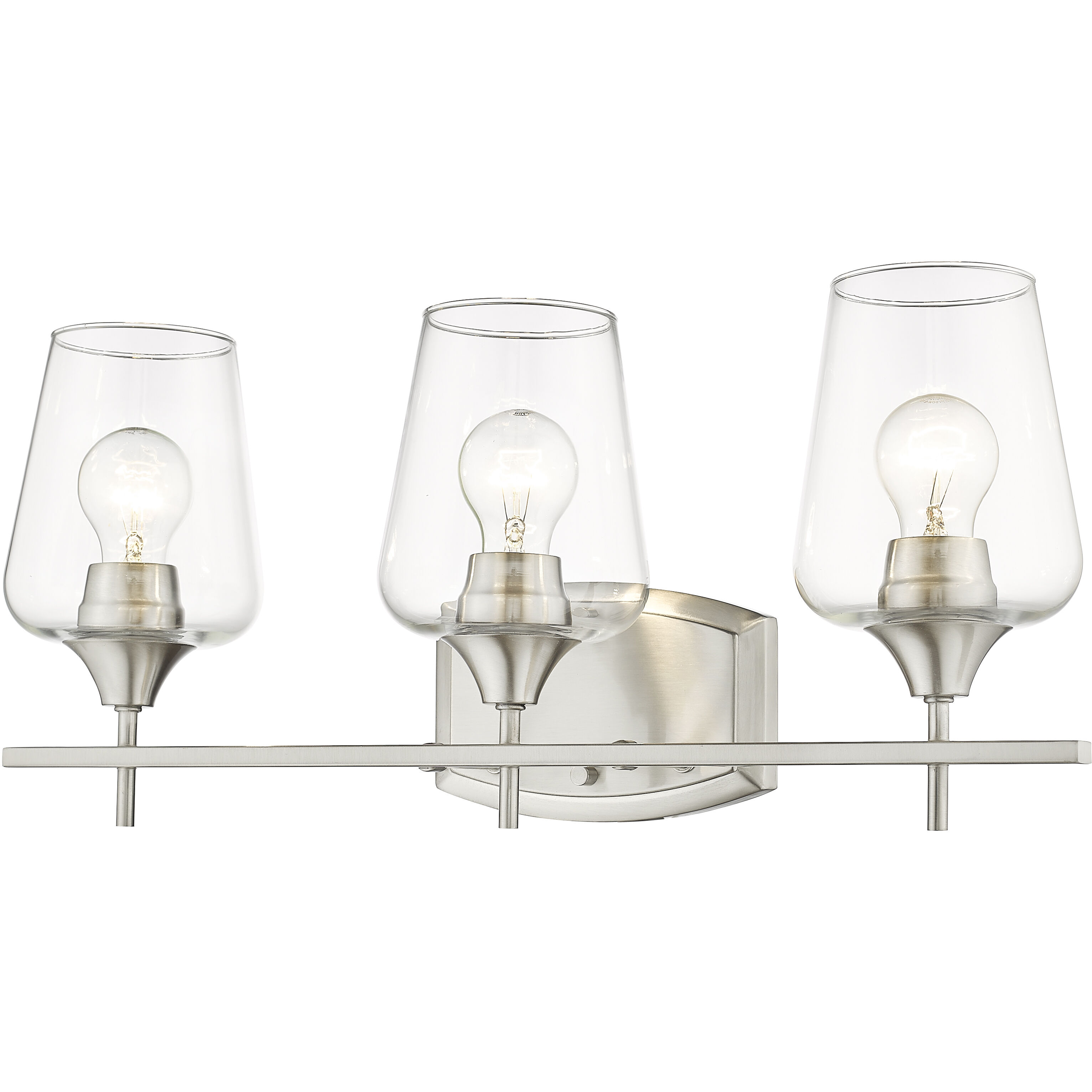 Joliet 3 Light 21.5 inch Brushed Nickel Vanity Wall Light