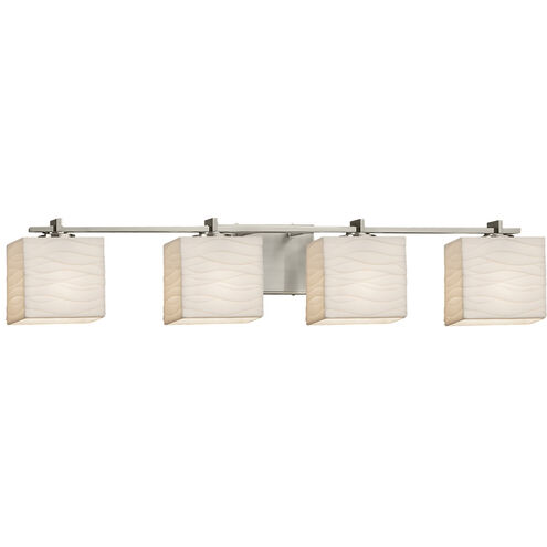 Porcelina LED 35.75 inch Brushed Nickel Vanity Light Wall Light in 2800 Lm LED, Waves
