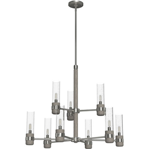 River Mill 9 Light 30 inch Brushed Nickel Chandelier Ceiling Light