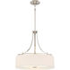 Poleis 3 Light 20 inch Brushed Nickel Drum Pendant Ceiling Light