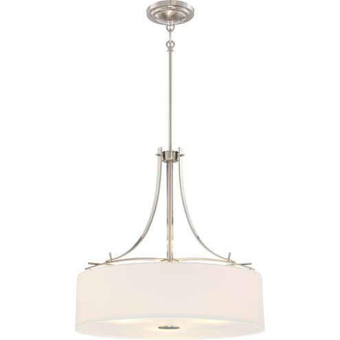 Poleis 3 Light 20 inch Brushed Nickel Drum Pendant Ceiling Light