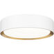 Kawan LED 12 inch Matte White and Modern Gold Flush Mount Ceiling Light
