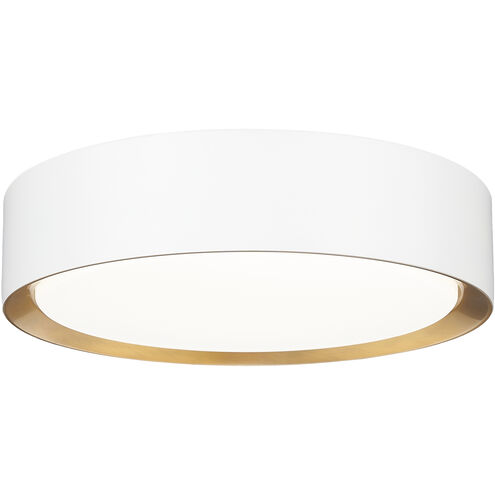 Kawan LED 12 inch Matte White and Modern Gold Flush Mount Ceiling Light