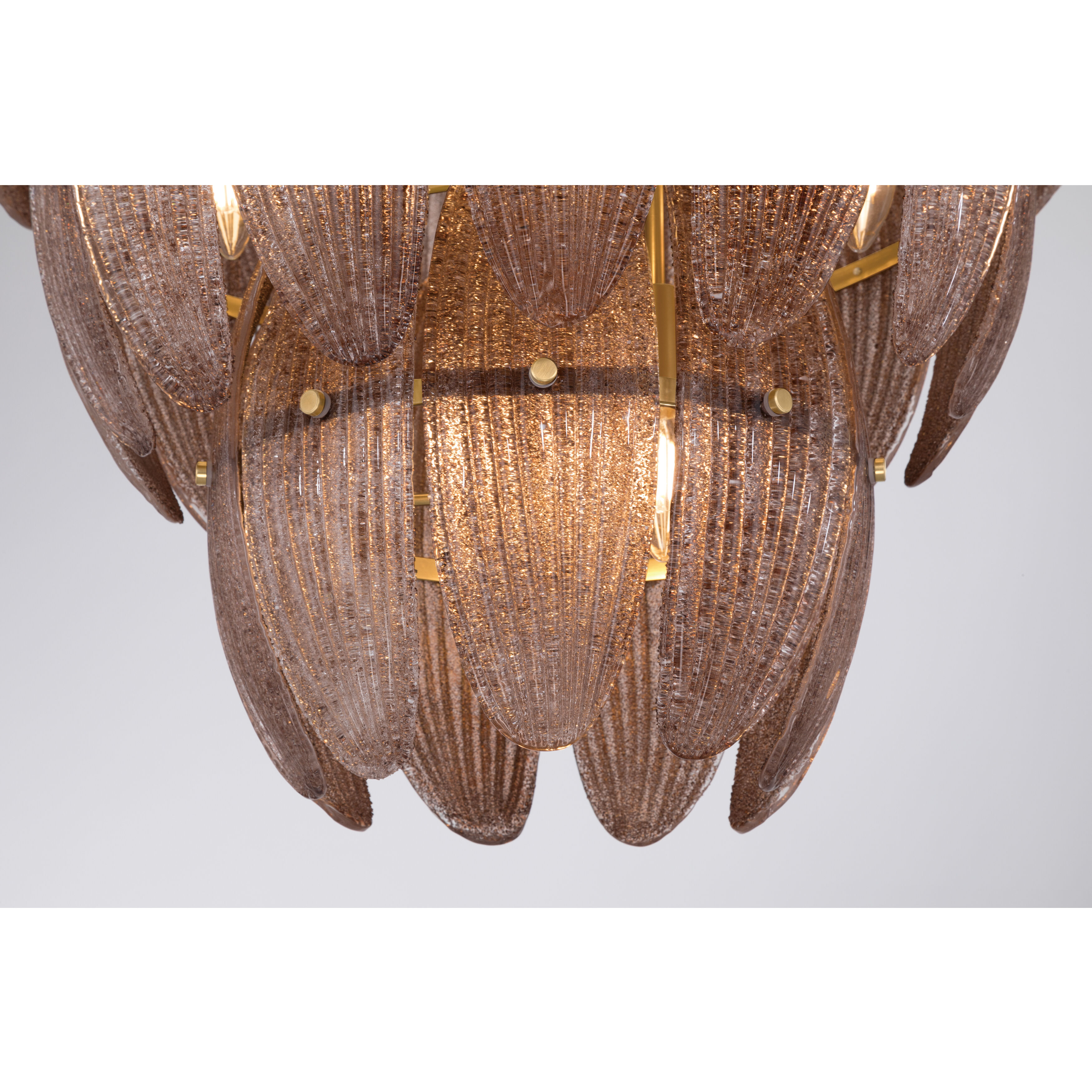 Marclaire 11 Light 26.5 inch Legacy Brass Pendant Ceiling Light in Brown Textured Handmade Glass