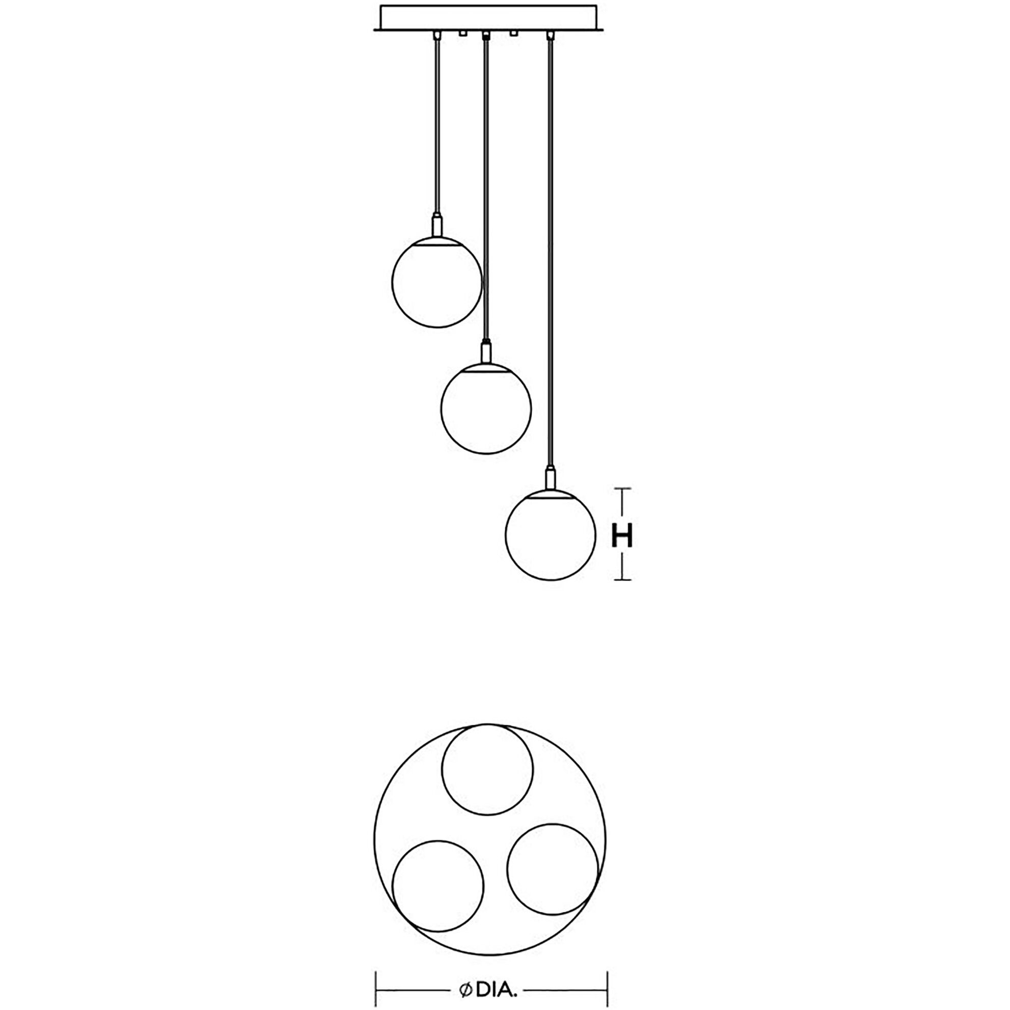 Loretto 3 Light 18 inch Satin Brass Pendant Ceiling Light