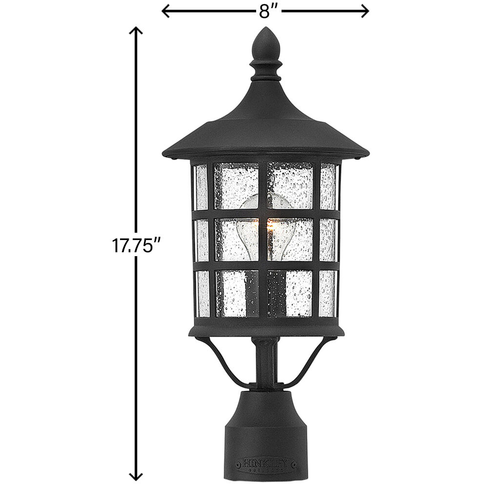 Freeport 1 Light 17.75 inch Black Outdoor Post Mount Lantern
