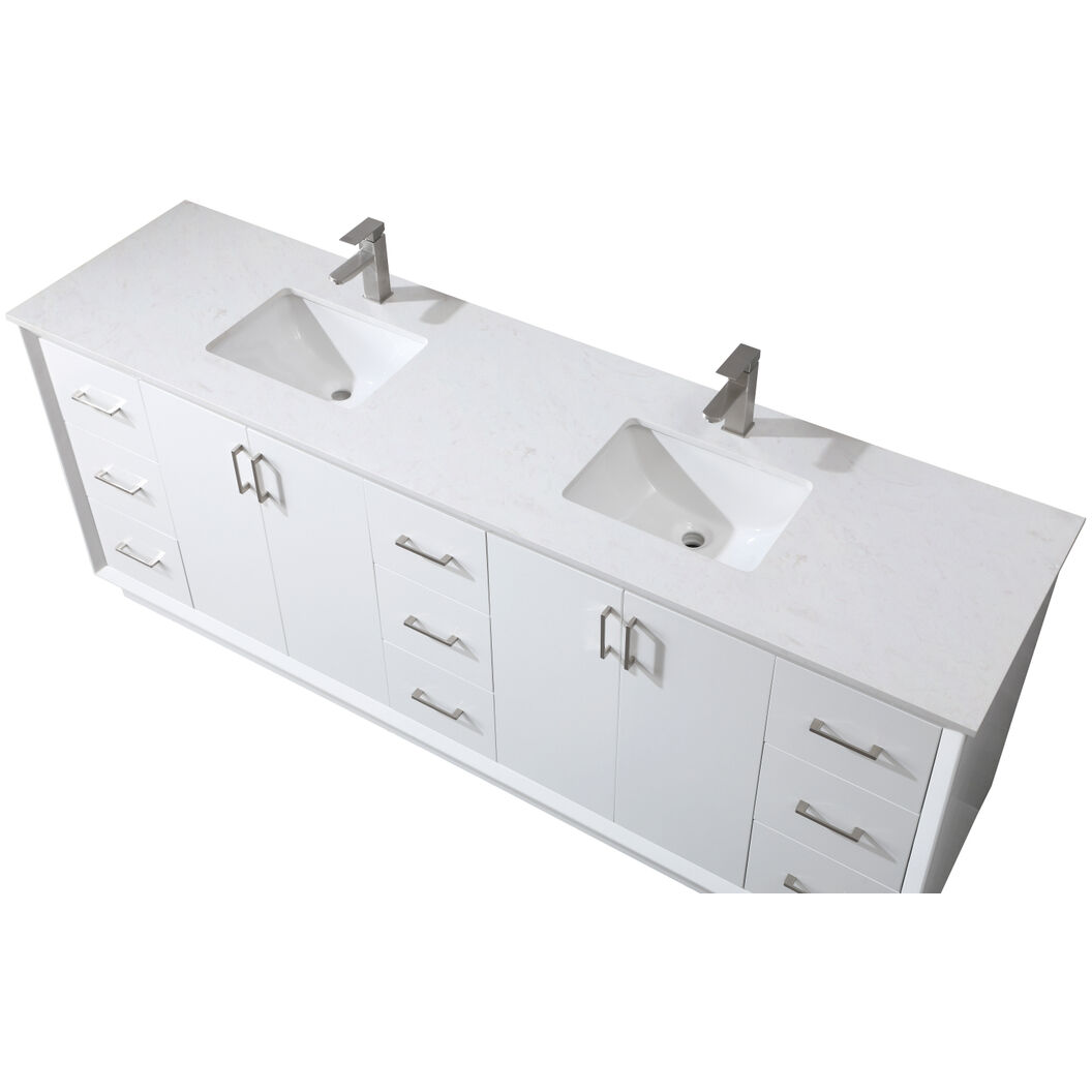 Hayes 84 X 22 X 35 inch White Vanity Sink Set