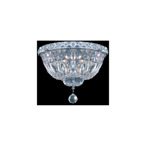 Canada 3 Light 10 inch Chrome Flush Mount Ceiling Light, Silver Frame