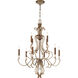 Magnolia Manor 10 Light 32.75 inch Pale Gold with Distressed Bronze Chandelier Ceiling Light