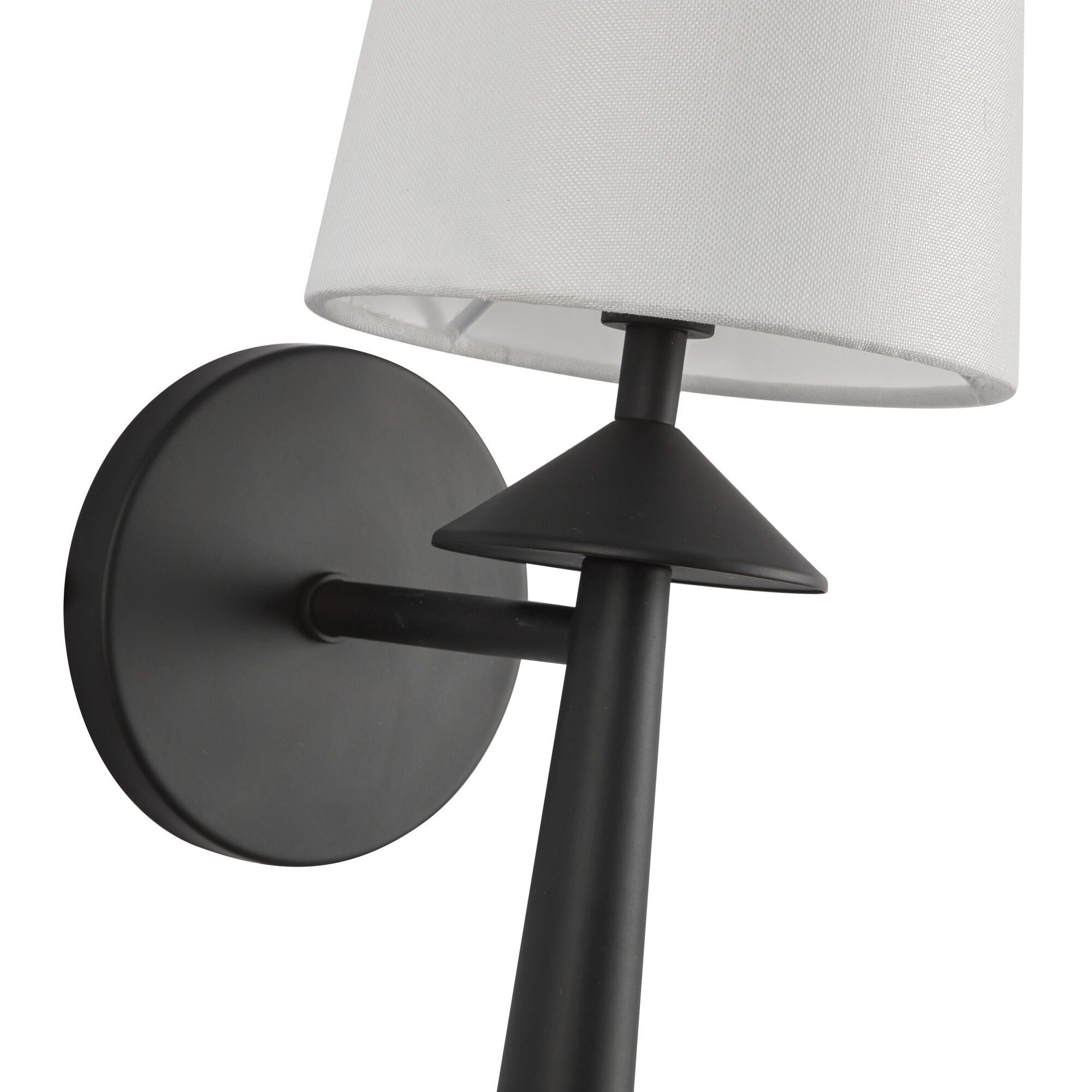 Alora Mood Bridgette Wall/Vanity Light Wall Light in Matte Black, White Linen Shade