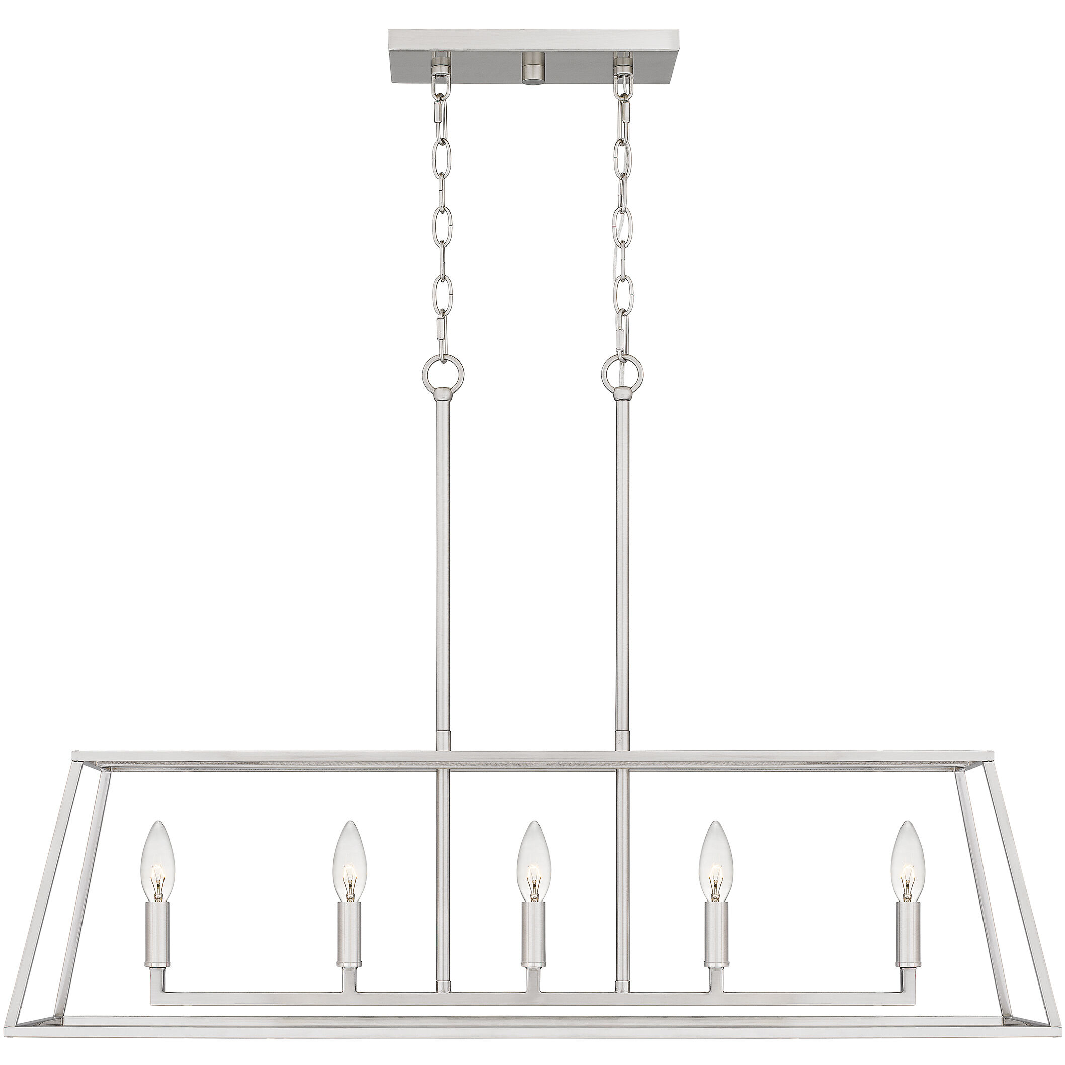 Prescott 5 Light 36 inch Brushed Nickel Island Light Ceiling Light