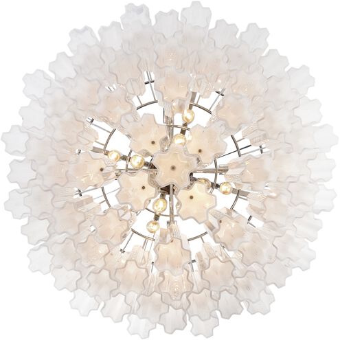 Addis 16 Light 32 inch Polished Chrome Chandelier Ceiling Light in Tronchi Glass White