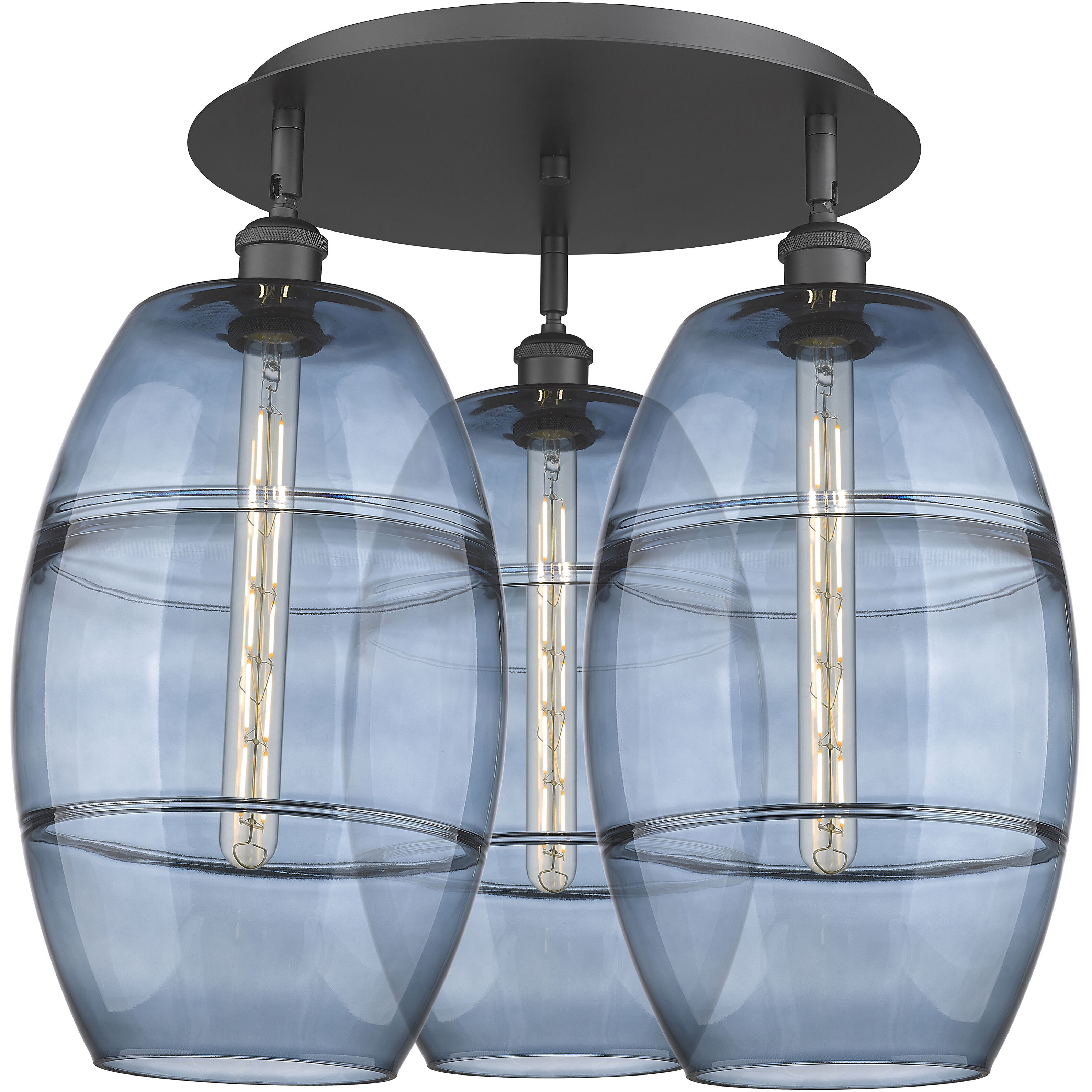 Ballston Vaz 3 Light 21.75 inch Matte Black Flush Mount Ceiling Light