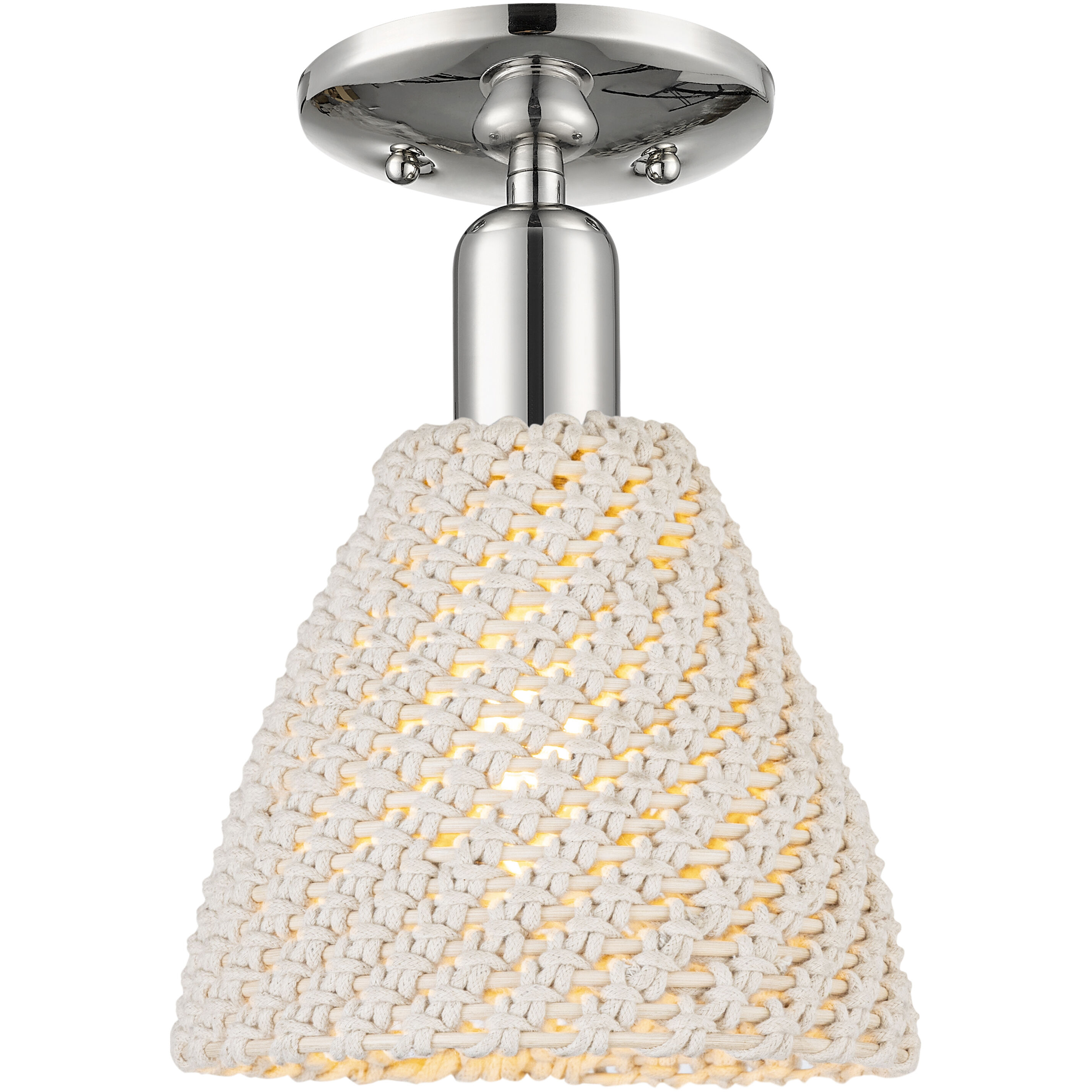 Natural Ballston Dome 1 Light 7.5 inch Polished Nickel Semi-Flush Mount Ceiling Light