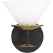 Tremolo 1 Light 8 inch Matte Black and Champagne Gold Vanity Light Wall Light