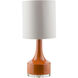 Farris 24.5 inch 100 watt Bright Orange Table Lamp Portable Light