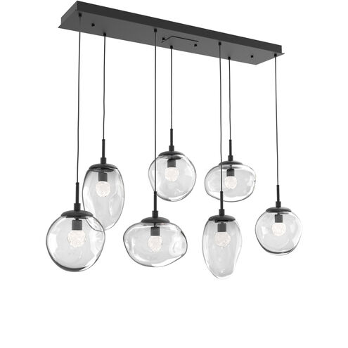 Cosmos LED LED 50.3 inch Matte Black Linear Pendant Ceiling Light in 2700K LED, Floret Inner - Clear Outer, Multi-Port