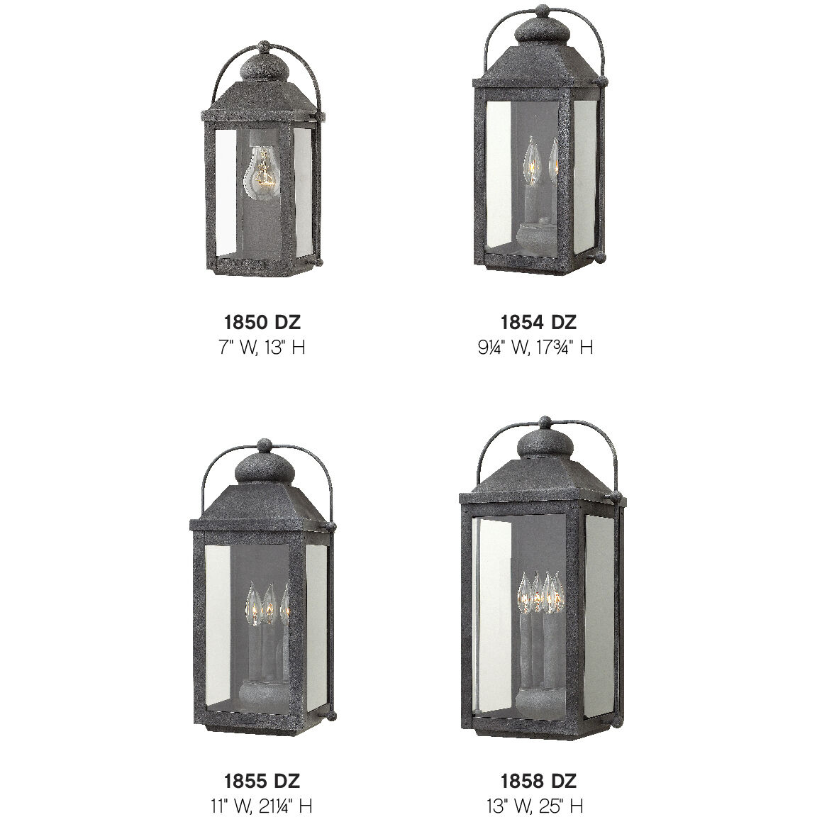 Heritage Anchorage Outdoor Wall Mount Lantern in Aged Zinc, Non-LED, Extra Large
