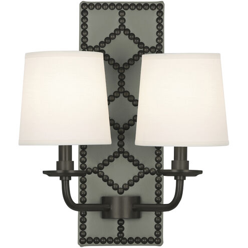 Williamsburg Lightfoot 2 Light 13.5 inch Carter Gray Wall Sconce Wall Light in Deep Patina Bronze