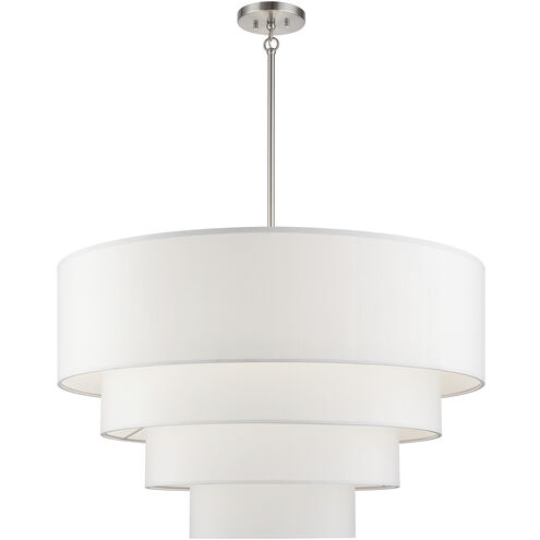 Manorwood 8 Light 35 inch Brushed Nickel Pendant Chandelier Ceiling Light