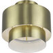 Zolana 2 Light 12 inch Antique Brass Semi Flush Mount Ceiling Light, Medium