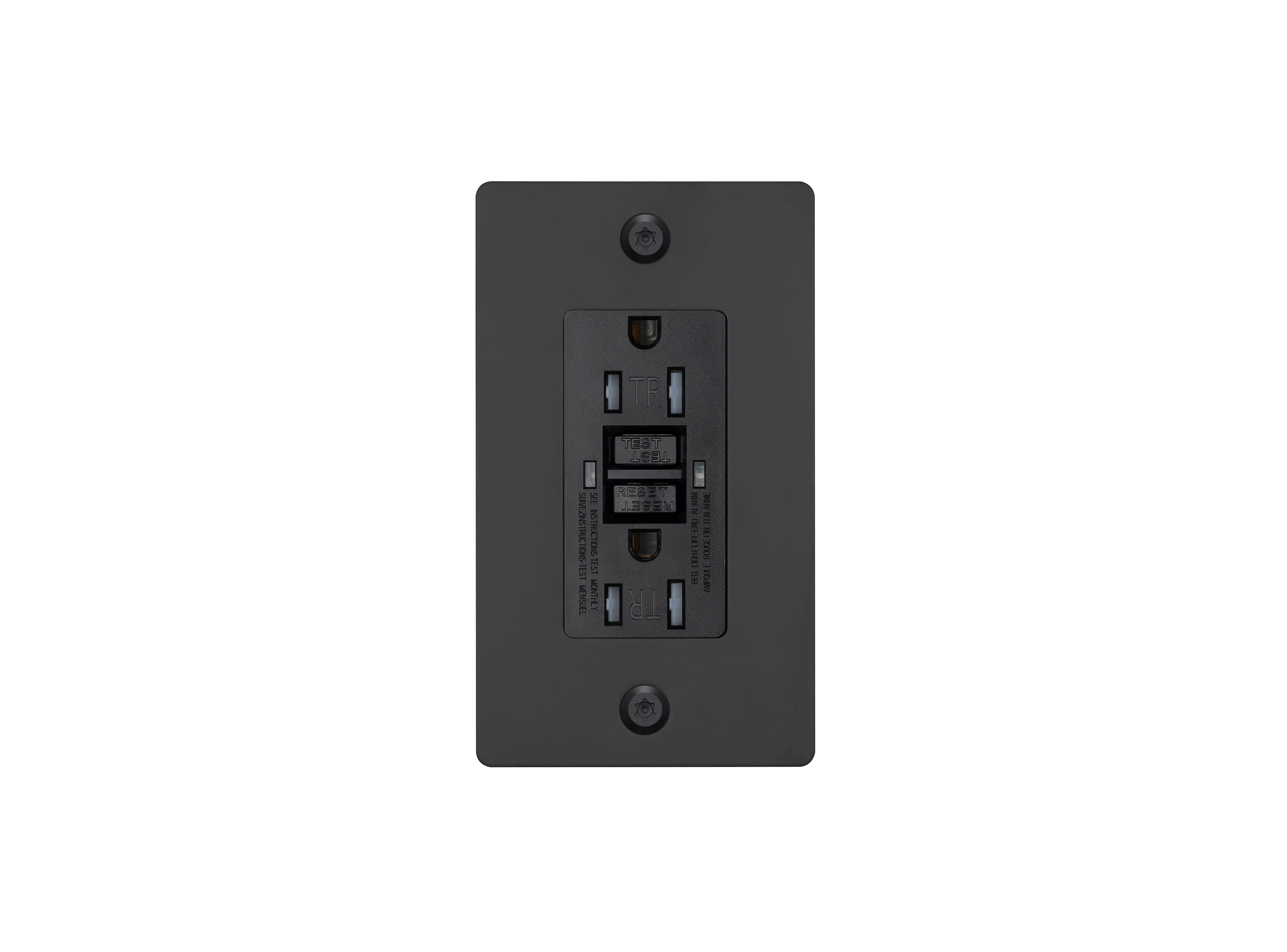 1G Duplex 125 Black Outlet, GFCI