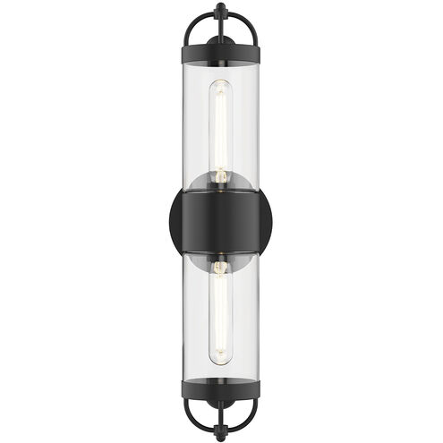 Alora Mood Lancaster 2 Light 3.88 inch Matte Black Bath Vanity Light Wall Light