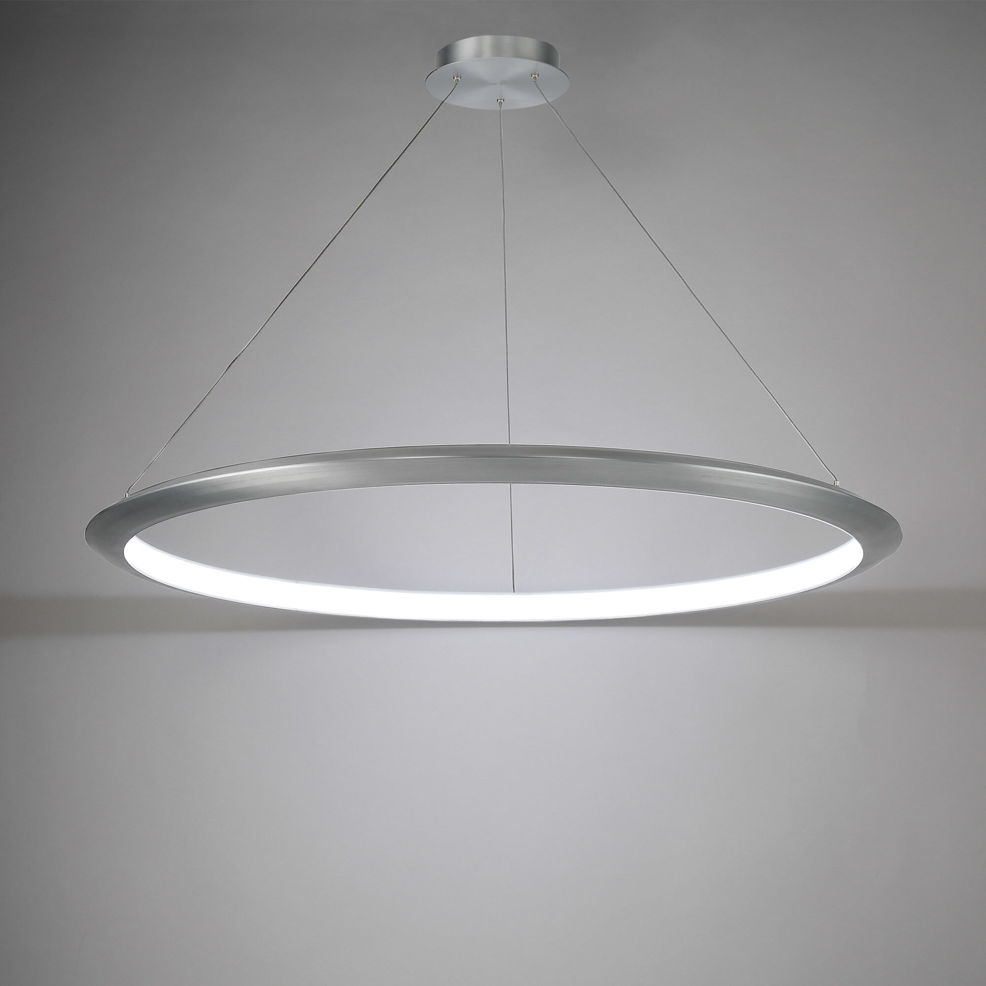 The Ring LED 48 inch Brushed Aluminum Chandelier Ceiling Light in 3500K, 48in.