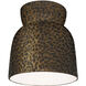 Radiance Collection - Hourglass 1 Light 7.5 inch Hammered Brass Flush-Mount Ceiling Light in Dedicated LED, Form+Finish+Function