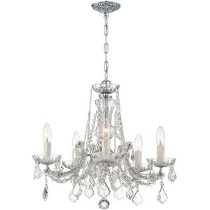 Maria Theresa 5 Light 20 inch Polished Chrome Chandelier Ceiling Light in Clear Swarovski Strass
