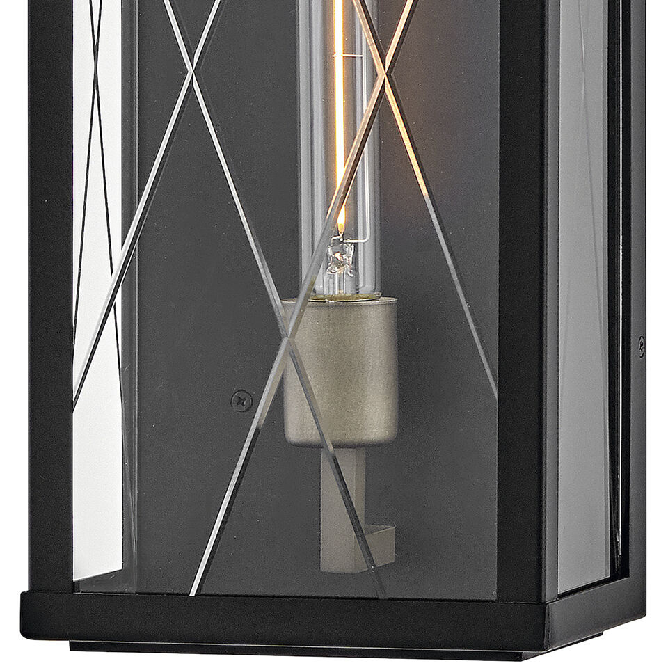 Monte 1 Light 16 inch Black with Burnished Bronze Outdoor Wall Mount