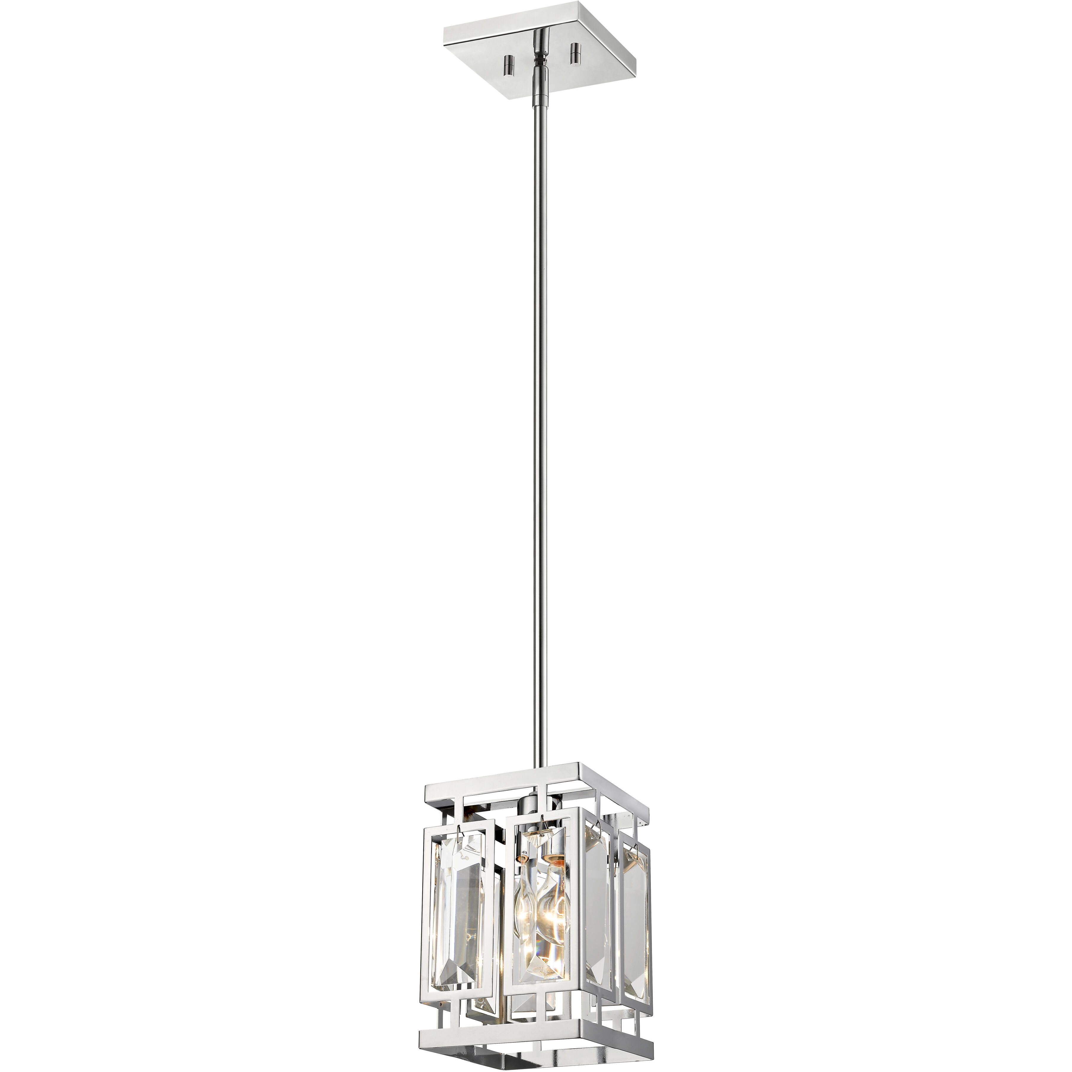 Mersesse 1 Light 6.5 inch Chrome Pendant Ceiling Light in 3.52, Clear and Chrome