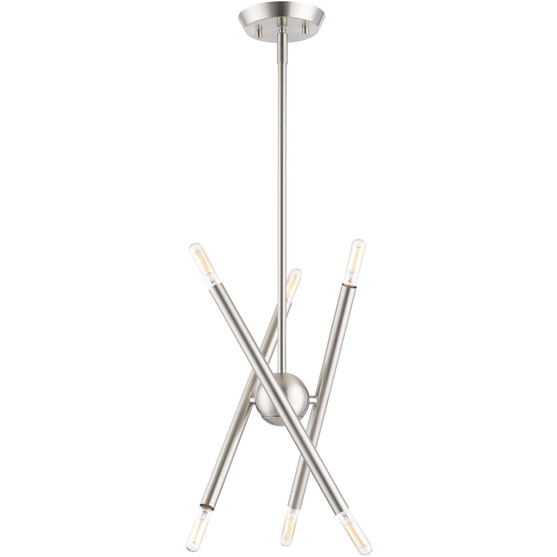 Soho 6 Light 13 inch Brushed Nickel Chandelier Ceiling Light
